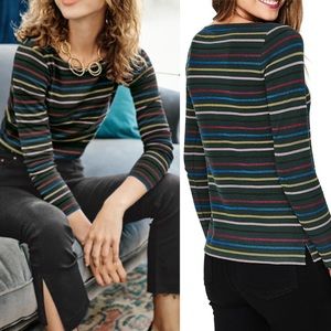 Boden Sparkle Stripe Breton Long Sleeve